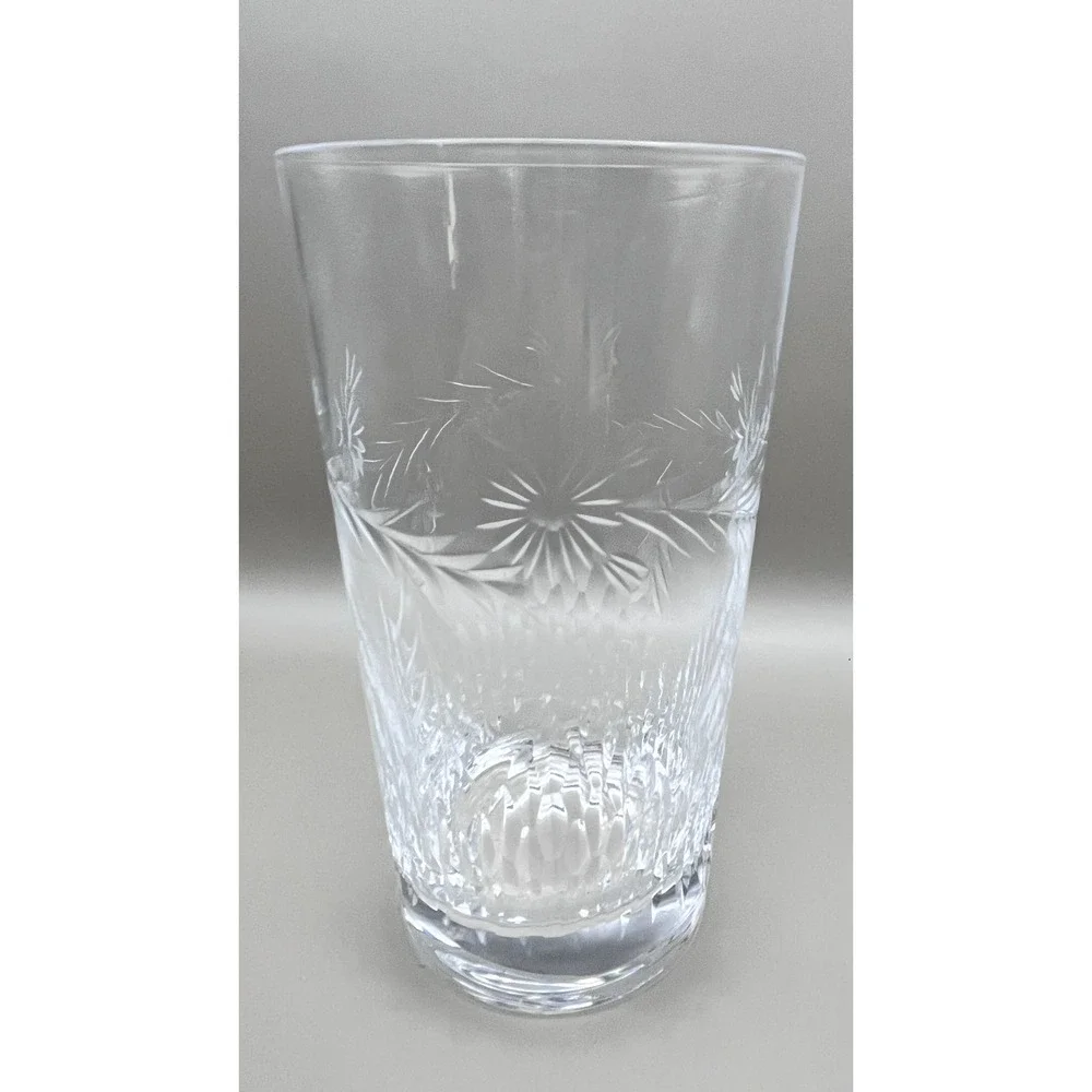 Set of 6 Vtg Tiffin Franciscan‎ Etched Highball Glasses Clear Tumblers Barware